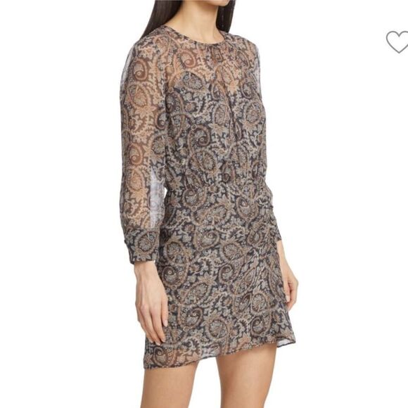 NWT Veronica Beard PALMORA Silk Mini DRESS in MARINE BLUE Gray MULTI Size 8 - Picture 15 of 15